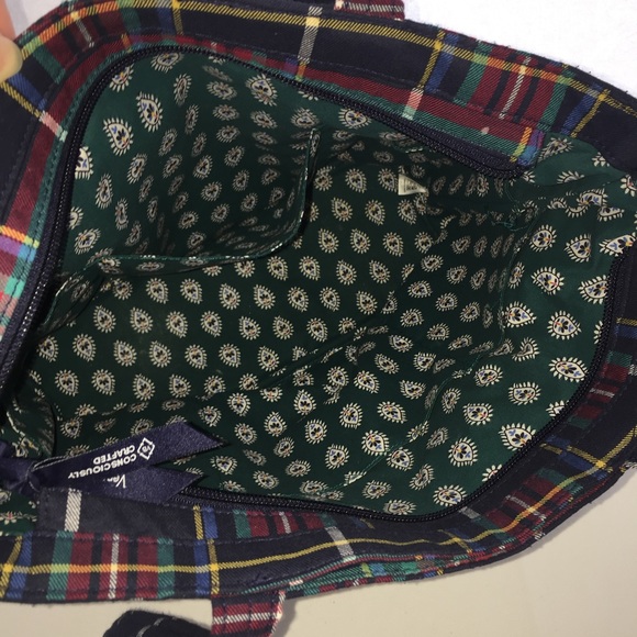 Vera Bradley Small Vera Tote Bag in Tartan Plaid Scottie Dog - Picture 12 of 16
